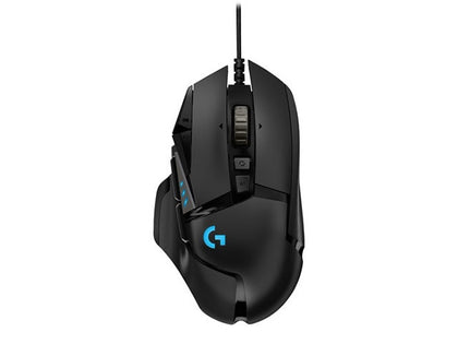 Official Logitech G502 Hero High Performance Wired Gaming Mouse, Black