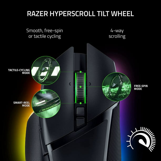 Razer Basilisk V3 Pro Wireless Gaming Mouse, HyperScroll Tilt Wheel, 2.4Ghz, Bluetooth, RGB, Black