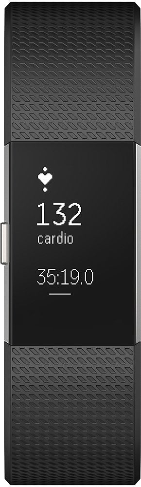 Official Fitbit - Charge 2 Activity Tracker + Heart Rate (Large) - Black Silver