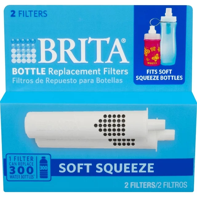 Brita Soft Squeeze Water Filter Bottle Replacement Filters, 2 Count