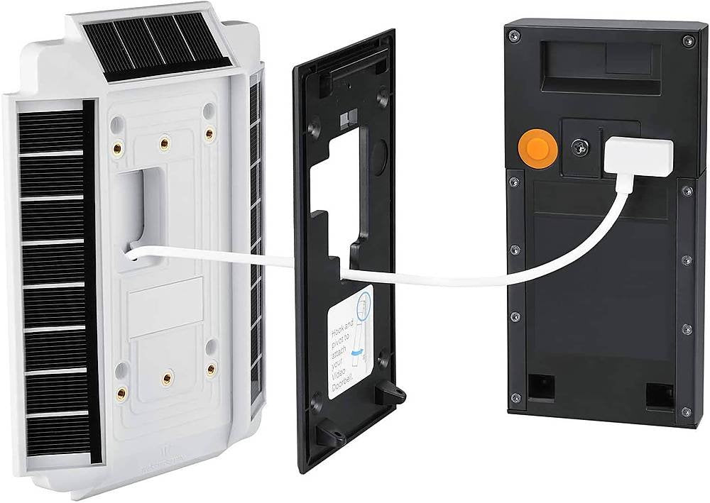 Wasserstein - Mountable Solar Kit for Ring Video Doorbell 1 (2nd Generation 2020) - White