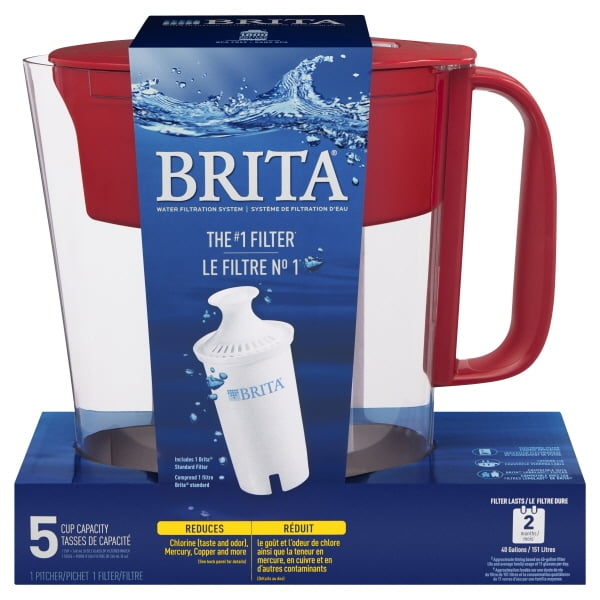 Brita Metro Water Filter Pitcher - Red - 5 Cup SEALED