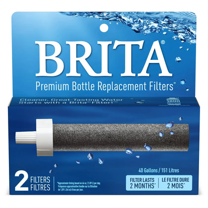 Brita BPA Free Water Bottle Filter Replacements, 2 Pack