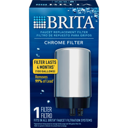 Brita Tap Water Faucet Filter Replacement, 1 Count - Chrome