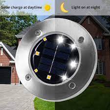 Solar In Ground Light Outdoor 8 LED Buried Lamp Lawn Garden Yard Pathway