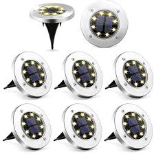 Solar In Ground Light Outdoor 8 LED Buried Lamp Lawn Garden Yard Pathway