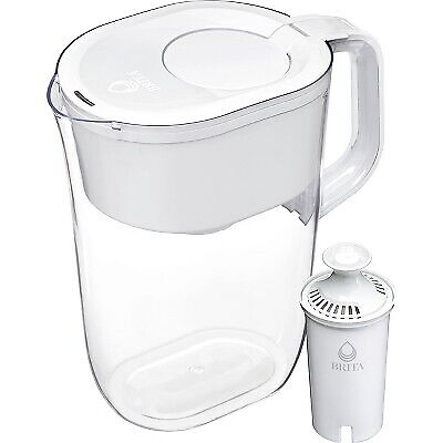Brita Large 10 Cup Water Filter Pitcher with 1 Standard Filter, Made Without BPA, Tahoe, White
