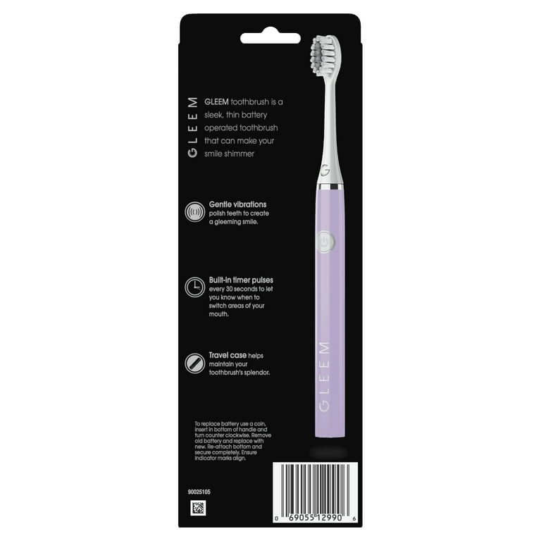 Gleem Battery Electric Toothbrush, Lavender, 1 Count
