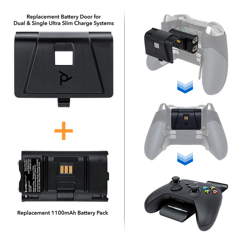 Official PDP Replacement 1100mAh Battery Pack Xbox Series X|S, Xbox One, and Xbox Elite Series 1 wireless controllers.