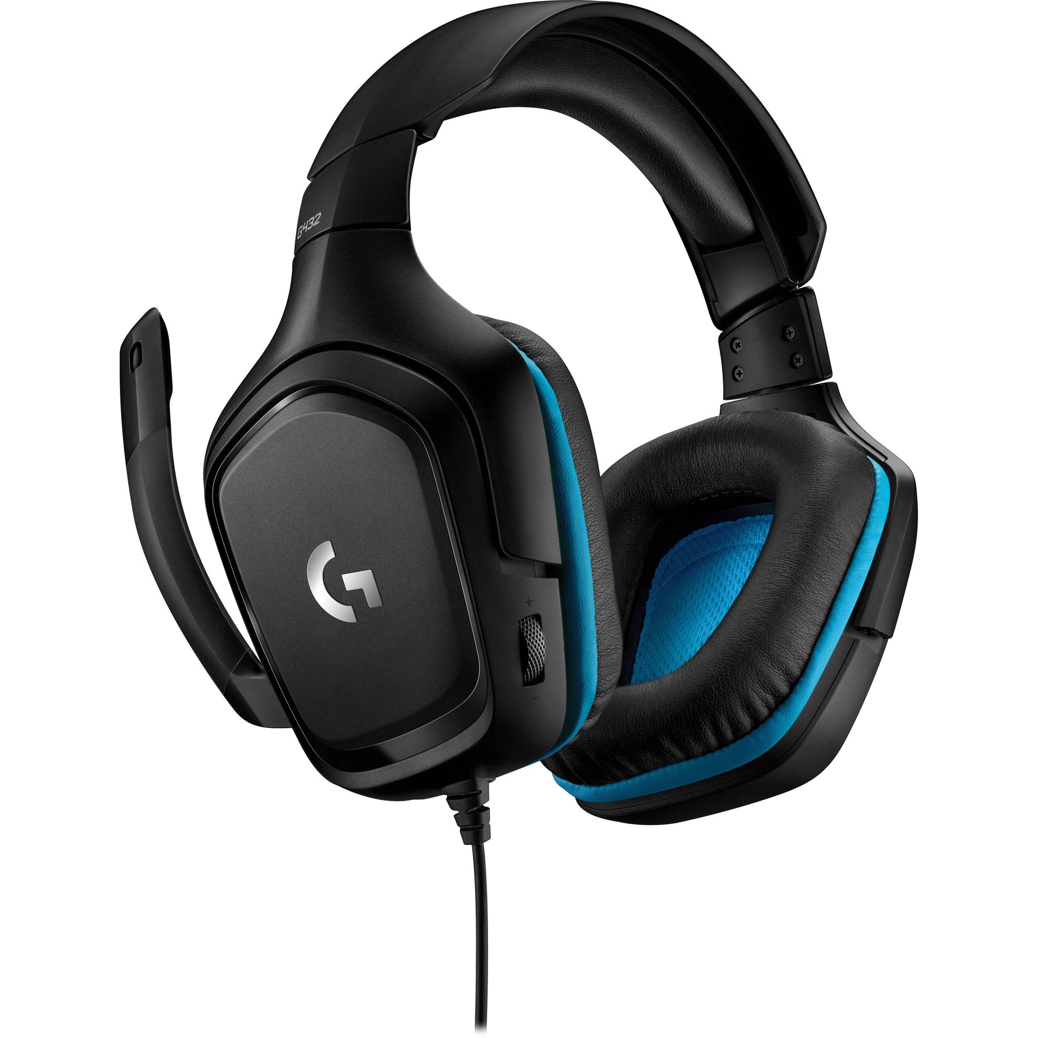 Official Logitech - G432 Wired 7.1 Surround Sound Gaming Headset for PC - Black/Blue