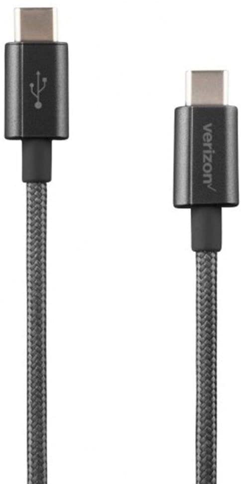 Verizon Type C USB-C to USB-C Braided Charge-and-Sync Cable - Black
