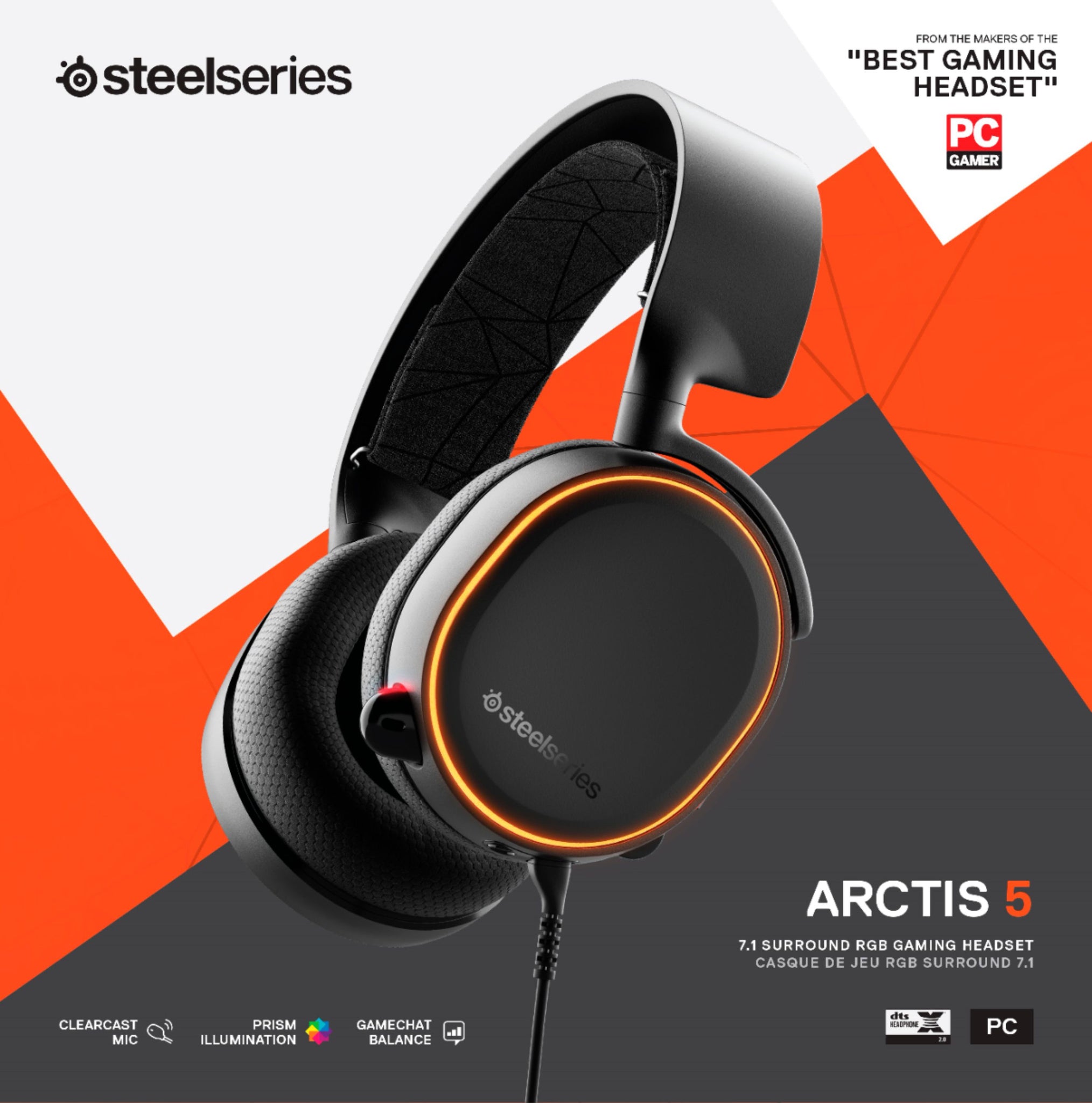 Official SteelSeries Arctis 5 Black Wired Gaming Headset