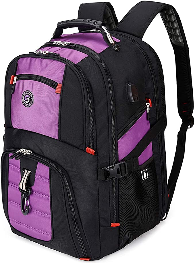 Extra Large 50L Travel Laptop Backpack, College School Computer Backpacks with USB Charging Port Fits 17 Inch Laptops for Men Women(A Black)