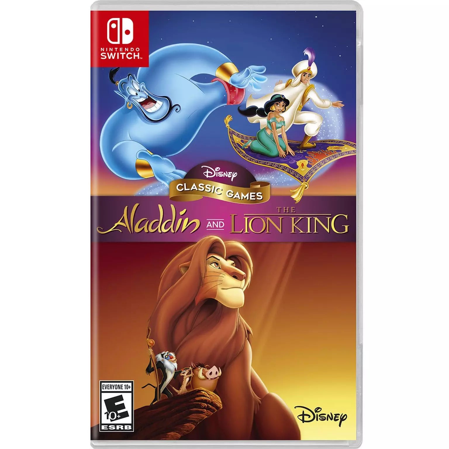 Official Disney Classic Games Aladdin and The Lion King - Nintendo Switch Replacement case