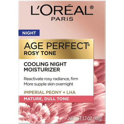 L'Oreal Paris Age Perfect Rosy Tone Cooling Night Moisturizer, 1.7 fl. oz.