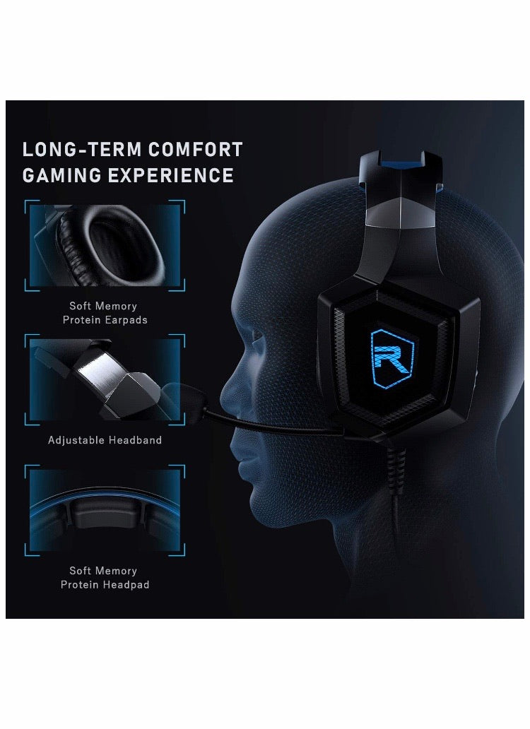 RUNMUS Gaming Headset PS4 Headset with 7.1 Surround Sound, Xbox One