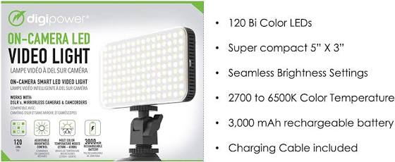 Digipower 120 LED On-Camera Video Light