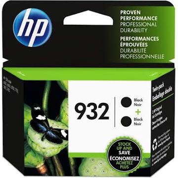 HP 932 Ink Cartridge, Black - 2-pack
